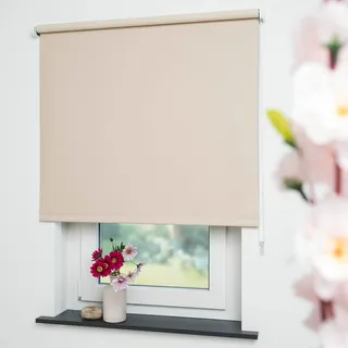 LIEDECO Seitenzugrollo Uni 122 x 180 cm verdunkelnd cream