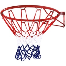 Bakaji Basketballkorb, regulärer Basketballkorb, für die Wand, Rückwand, Ring aus Metall mit Netz aus Nylon, Durchmesser 45 cm, für den Außenbereich, für den Garten, Montageset inklusive Spiel Sport