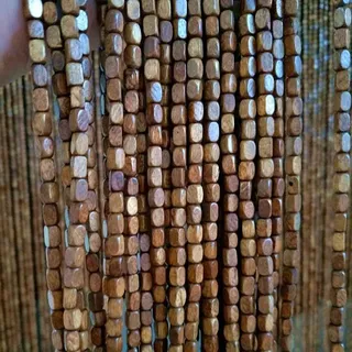 FENGSHOUU Bambus Perlenvorhang Türvorhang,Hölzern Perlenvorhang,Deko Holzperlen Vorhang,Hängender Dauerhaft Türvorhang Dekoration Teilervorhang,Breite×Höhe (115 x 210cm(144 Stränge,Brown)