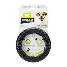 Ferplast Smile Inel de mestecat negru, 12 x2,4 cm Jucării pentru câini