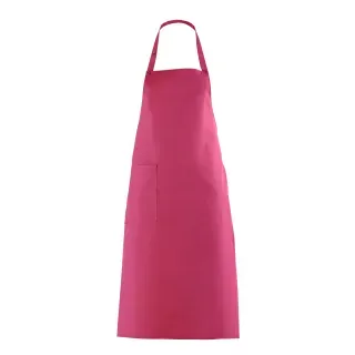 Leiber Latzschürze, ca. 100 cm lang, mit Tasche, Schürze ideal für die Gastro und Lebensmittelindustrie, Farbe:  dunkelrosa