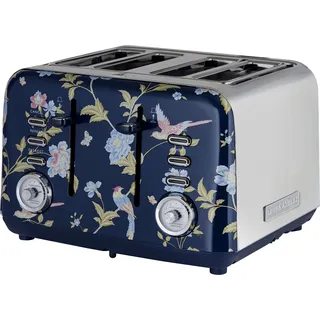 Laura Ashley - Küchengeräte - 4-Scheiben Toaster Elveden Marine von VQ - Dunkelblau, Weiß