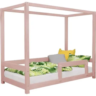 Kinderhausbett BUNKY 120 x 190 pastellrosa - Rosa