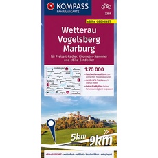KOMPASS Fahrradkarte 3359 Wetterau, Vogelsberg, Marburg 1:70.000