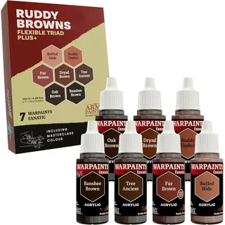 The Army Painter, Warpaints Flexible Triad PLUS+: Ruddy Browns, 7 x 18 ml Acrylfarben – Hobbyfarben in Miniaturqualität für Dungeons and Dragons (DnD) & Warhammer-Miniaturen.