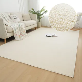 my home Teppich »Jola, Uni-Farben, besonders dichte Qualität, Boho« rechteckig 10 mm Höhe Wohnzimmer, Schlafzimmer, Flur, Kinderzimmer, wasserabweisend, beige
