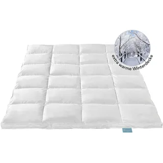 Hochwertige Daunendecke | extra warm | 135 x 200 cm | 90% Daunen / 10% Federn | Füllgewicht: 890g | XDREAM Nature - Weiß