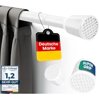 LOBUX® - Gardinenstange ohne bohren [weiß, 210-300cm] – Teleskopstange Vorhang ausziehbar – Duschstange ohne bohren – Vorhangstange, Duschvorhangstange, Kleiderstange, Klemmstange Katzennetz