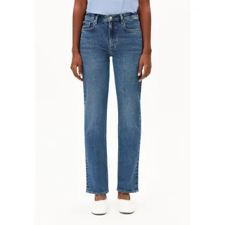 CARENAA MID WAIST STRAIGHT JEANS | Bio-Baumwoll Mix Comfort Stretch - blau (28-32)