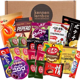 Asia Mix | Kennenlernbox mit 21 beliebten Süßigkeiten aus Korea und Japan | Geschenkidee für besondere Anlässe
