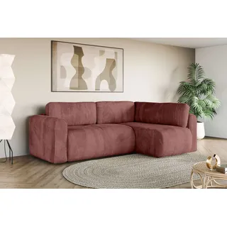 otto home »Zacharia wahlweise Schlafsofa mit Bettkasten, B/T/H 250/166/86 cm« L-Form mit Wellenunterfederung, Ottomane rechts oder links bestellbar,