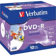 VERBATIM DVD+R AZO 4.7GB 16x 10er Jewel Case bedruckbar