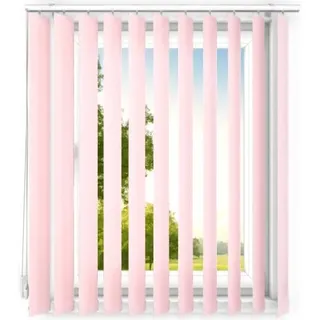 time4blinds, Lamellenvorhang, Vertikaljalousie, Vorhang, Blassrosa, 140x150cm - Rosa