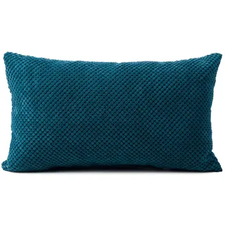 Gözze - Kissen Sven, Dekokissen in genoppter Optik, Weiches Sofakissen mit Füllung, 100% Polyester, 30 x 50 cm - Petrol