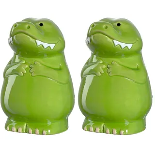 LEONARDO HOME Bambini Krokodil Spardose, Keramik Sparschwein mit Schlüssel, Geschenk für Kinder, Jungen Mädchen, 12,8 cm, grün bunt, 039194 (Packung mit 2)