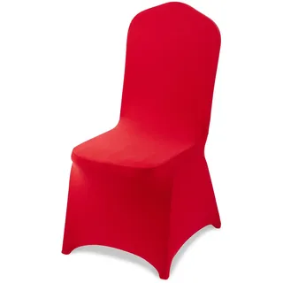 VEVOR Stuhlhussen Stuhlbezug 50 Stk. waschbarer & abnehmbarer Stuhlüberzug aus Polyester-Spandex für Hochzeitsfeiern Esszimmerbankette Restaurant, passend für Stühle (51 x 45 x 95 cm) Rot