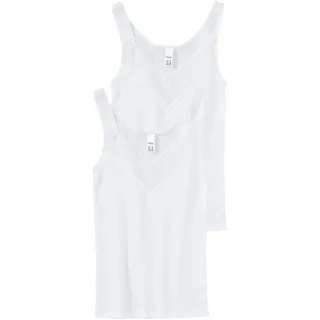 Achselhemd SPEIDEL "Natalie", Damen, Gr. 50, N-Gr, weiß, Feinripp, Obermaterial: 100% Baumwolle, unifarben, bequem, tiefer V-Ausschnitt, Unterhemden Achselhemd, Baumwolle, eng, bequem, V-Ausschnitt, feminin, vielseitig