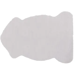 Beliani Kunstfell-Teppich Undara 90/60 cm , Grau , Kunststoff , Freiform , 60x90 cm , Teppiche und Böden, Teppiche, Schaffelle & Kuhfelle