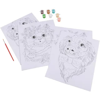 Homéa, Malen nach Zahlen, 2 Bilder, Hund + Katze