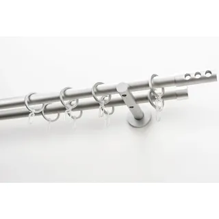 GARESA Vorhangstange EASY 2-läufig Ø 20 mm 110 cm Silber/Grau