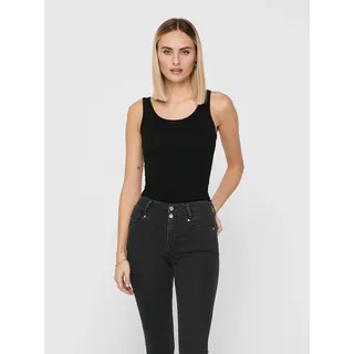 ONLY Longtop »ONLLIVE – Tanktop mit figurbetontem Schnitt und Stretch« unifarben, modisch, sehr figurbetont, Baumwollmischung, Rundhals, schwarz
