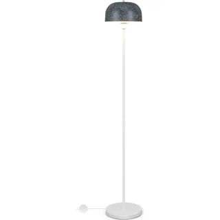 COSTWAY 146cm Stehlampe Stehleuchte mit Fußschalter, E27-Glühlampensockel und Lampenschirm, Leselampe für Wohnzimmer, Arbeitszimmer, Schlafzimmer - Grau, Weiß
