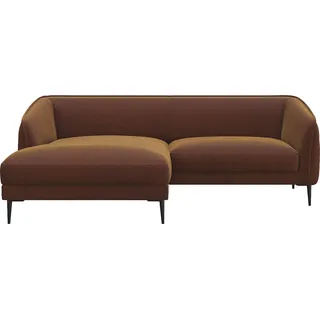 flexlux Eckcouch Polyester 2-Sitzer Braun