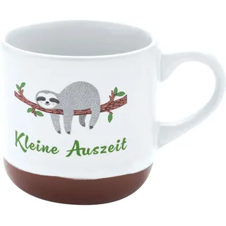 GRUSS & CO Espressotasse Motiv "Auszeit" | Tasse aus Steinzeug, 10 cl, mit Geschenk-Banderole, Faultier | Geschenk Freunde, Geburtstag | 73941