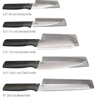 Set of 5 Stück Duo of Joseph Joseph, Messer of japanischen Edelstahl mit ausgewogenen Griffe und Scheiden of Schutz, Farbe Opal.