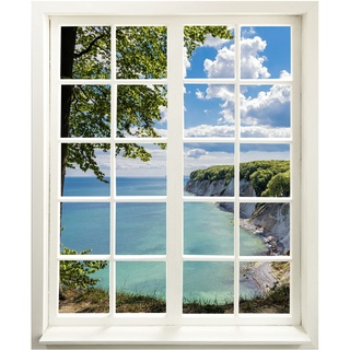 Wandtattoo - Fenster mit Aussicht "Meer und Bucht" 99 x 120 cm (BxH) - Wandaufkleber - Wandsticker