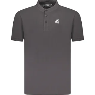 Elegantes Herren-Kurzarm-Poloshirt in Schwarz mit Stehkragen - Schwarz