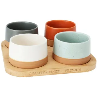 Servierschalen 4er-Set , Multicolor , Keramik , 22x7x22 cm , Geschirr, Schalen & Schüsseln