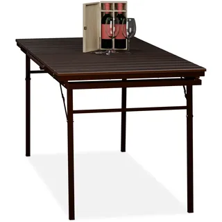 Relaxdays Gartentisch klappbar 166 x 76 x 78 cm Braun