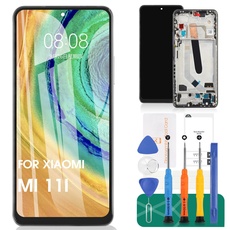 INCELL für Xiaomi Mi 11i Bildschirm Ersatz für Mi 11i LCD Ersatz für Mi 11i Digitizer für M2012K11G Display Touchscreen Montage Reparaturteile (Schwarzes LCD mit Rahmen)