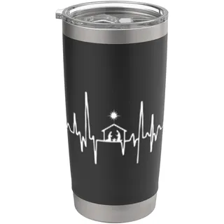 Weihnachtskrippe Herzschlag Jesus Glaube Krippe Szene Doppelwandiger Edelstahl-Thermobecher