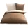 Wendebettwäsche unifarben Mikrofaser Taupe/Wollweiß 135 x 200 cm + 80 x 80 cm