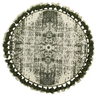 Beliani Kurzflor-Teppich Kahta 120/120 cm , Textil , Orientalisch , Rund , 120x120 cm , Teppiche und Böden, Teppiche, Orientteppiche