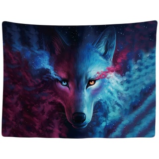 Ulticool - Wandteppich Tapestry Dekoration Wohnung - Wolf Natur Tiere - 200 x 150 cm groß - Wandtuch Wandbehänge - Accessoires für Schlafzimmer Wohnzimmer Kinderzimmer