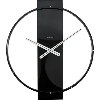 Nextime Wanduhr "CARL", lautlos, aus Holz, Schwarz, 58,2 x 50,8 cm