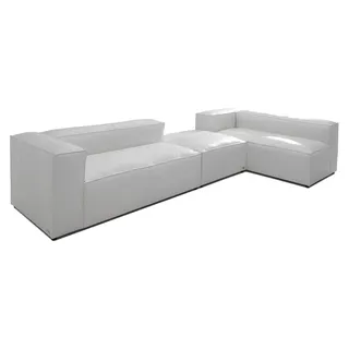 XXL Ecksofa Eckcouch 100% ITALY LEDER Sofa Couch Polster Design Garnitur Sofas - Weiß