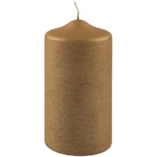 Fink - Kerze, Stumpenkerze - Paraffin - Farbe: Gold, gebürstet - (ØxH) 8 x 15 cm