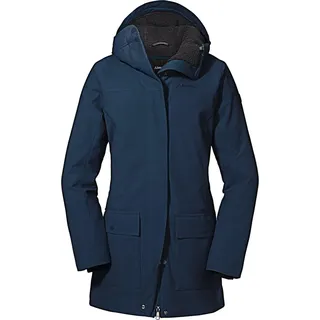 Schöffel Damen Ins. Parka Rotterdam L wind- und wasserdichter Damen Parka mit verstellbarer Taille, Wintermantel mit 4-Wege-Stretch und Teddyfutter