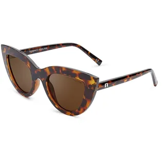 CLANDESTINE - Sonnenbrille Gatto 7 Habana Brown - Braune Polarisierte Nylon Gläser und Kunststoffrahmen - Sonnenbrille für Männer & Damen - Smart Vision Technology - Bessere Sicht, Geringere Blendung