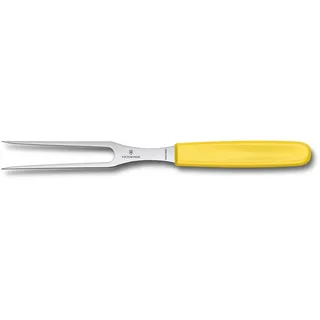 Victorinox Swiss Classic, Profi Tranchiergabel, Extra Scharfe Klinge, 15 cm, Robuster Kunststoffgriff, Rostfreier Stahl, gelb