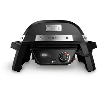 Weber Pulse 1000 Elektro Grill, 41 x 31cm Grillfläche, Temperaturen über 300°C, Digitaler Temperaturregler & Thermometer, Porzellanemaillierter Guss-Grillrost - Schwarz (81010079)