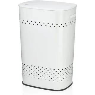 Kela Sitz-Wäschebox Malaga Metall weiß 39,5x29,5x57,5cm