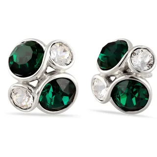 Elli Paar Ohrstecker "Ohrringe Ohrstecker mit Kristallen von Swarovski Grün 925 Silber", silber
