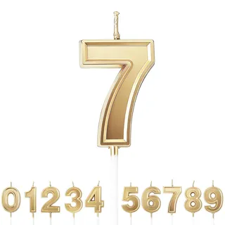 URAQT Geburtstag Zahl Kerzen, Gold Glitzer Geburtstagskerzen, Dekorative Geburtstagstorte, Hochzeitsparty, Abschlussfeier Usw 7.