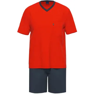 Schlafanzug AMMANN "Schlafanzug kurz Men / Nightwear", Herren, Gr. 58, rot, Obermaterial: 100% Baumwolle CO., Homewear-Sets Schlafanzug