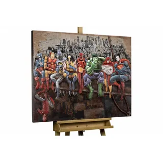 Kunstloft Metallbild Bunt 100/75 cm , Multicolor , Metall , 5.42x75 cm , Bilder & Rahmen, Bilder, Holz & Metallbilder